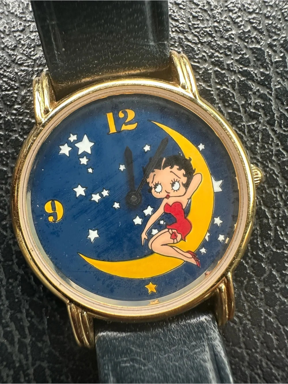 The Franklin mind Japan quartz movement Betty boop women’s watch navy blue